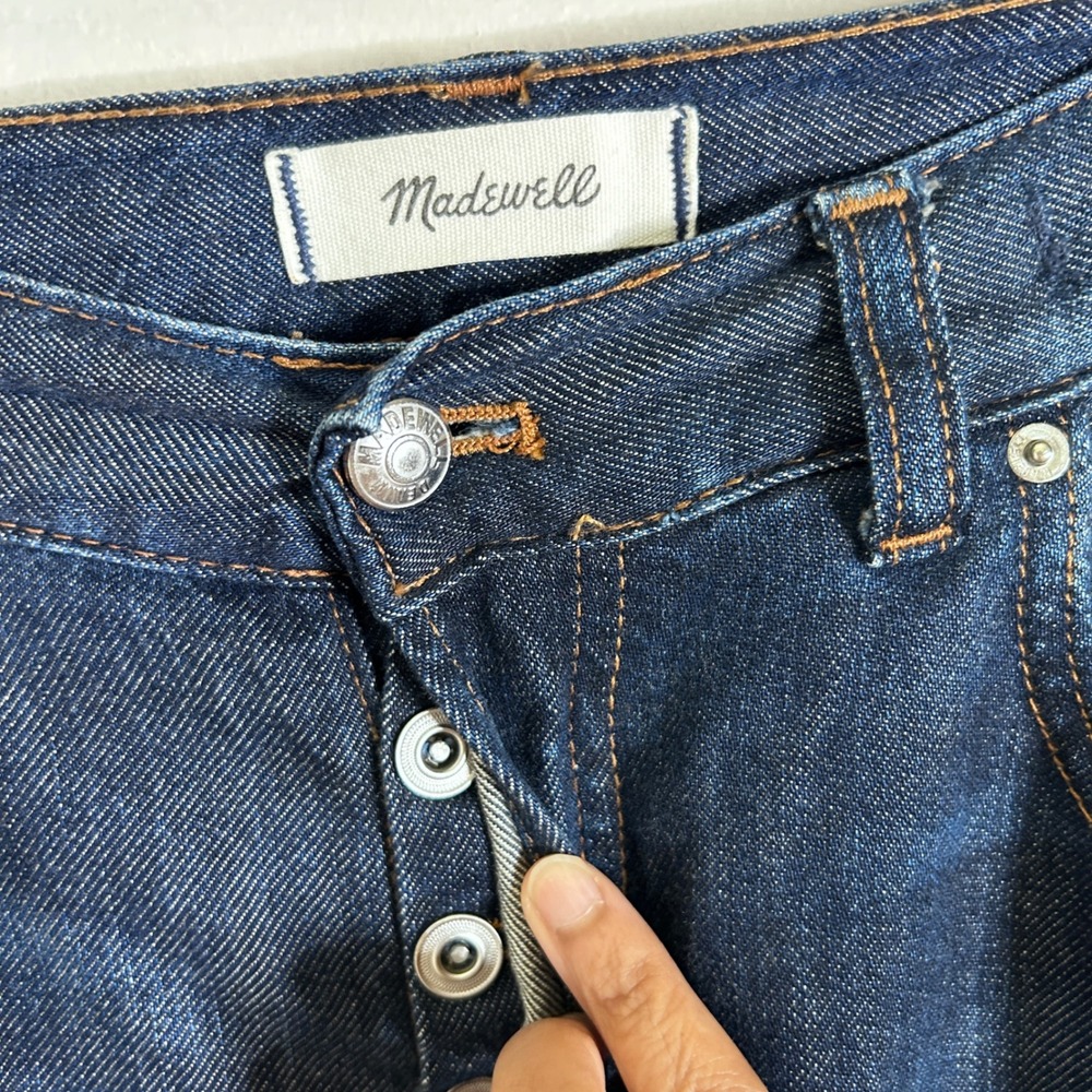 Madewell The Dean Easy Straight Jean in SoftDrape Linen Blend Button Fly size 28 - Picture 7 of 12